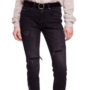 NWT Free People High-rise Black Skinny Jeans 24